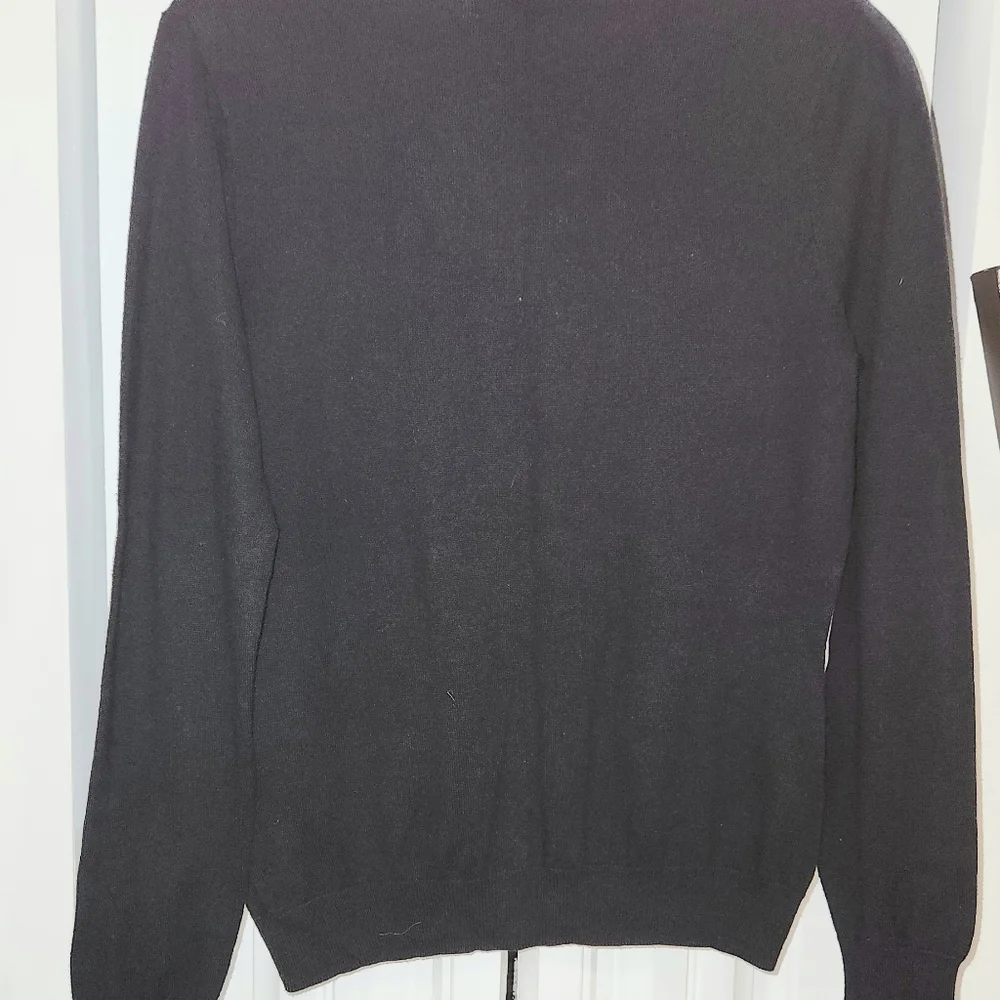 MERONA Black Sparkly Button Down Cotton Long Sleeve Cardigan Sweater Medium - Picture 6 of 7